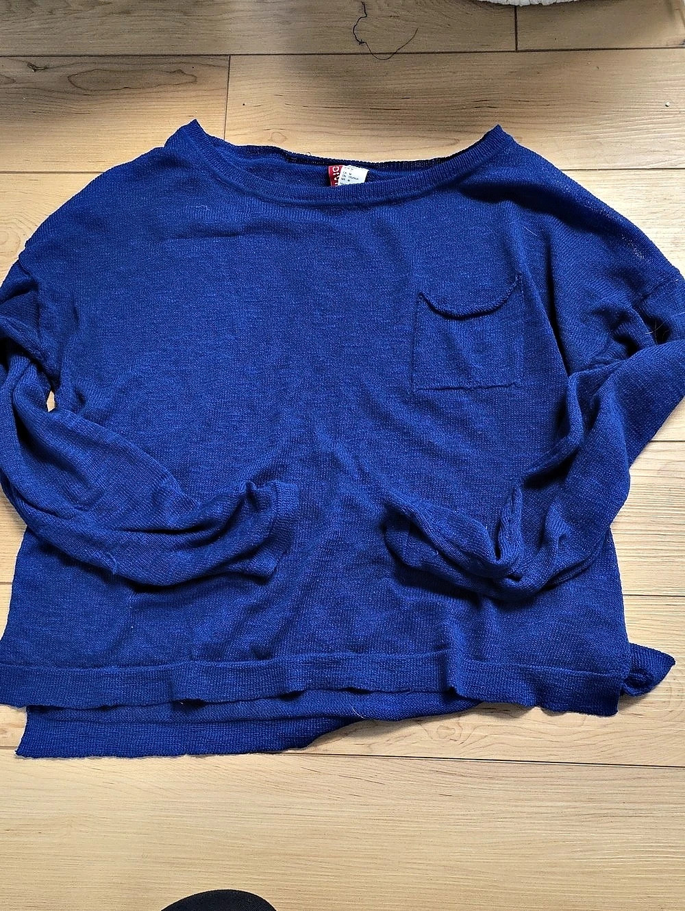 H&Medium Crew Neck Sweater in Blue Size Medium